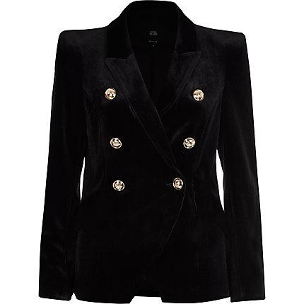 River Island Womens Petite Velvet Tux Jacket