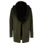 River Island Womens Knit Contrast Faux Fur Collar Cardigan