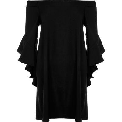 River Island Womens Frill Sleeve Bardot Swing Dress