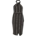 River Island Womens Petite Stripe Halterneck Bodycon Dress