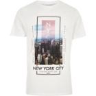 River Island Mens White 'new York City' Print Slim Fit T-shirt