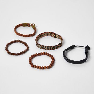 River Island Mens Festival Bead Bracelet Multipack