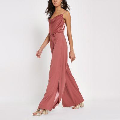 River Island Womens Cowl Neck Cami Strap Jumpsuit