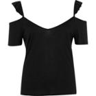 River Island Womens Cold Shoulder Frill Sleeve Top