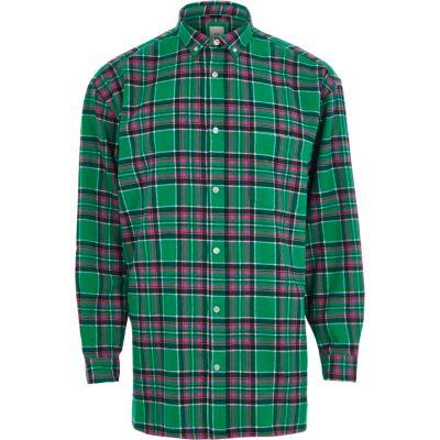 River Island Mens Check Long Sleeve Oversized Shirt