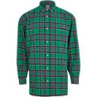 River Island Mens Check Long Sleeve Oversized Shirt