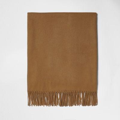 River Island Menscamel Tassel Blanket Scarf
