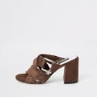 River Island Womens Suede Wide Fit Sandals