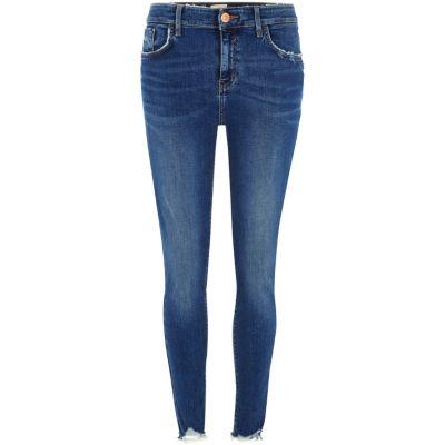River Island Womens Molly Ripped Hem Super Skinny Jeans