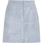 River Island Womens Suede Button-up A-line Skirt