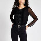 River Island Womens Long Sleeve Frill Front Bodysuit