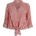 River Island Womens Stripe Tie Front Shirt