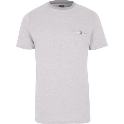 River Island Mens Button Pocket Slim Fit Pique T-shirt