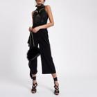 River Island Womens Sequin Frill Jumpsuit