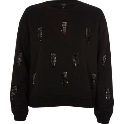 River Island Womens Sequin Tassel Embellished Sweatshirt