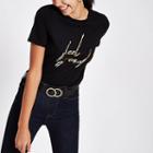River Island Womens 'feel Good' Gold Foil Print T-shirt