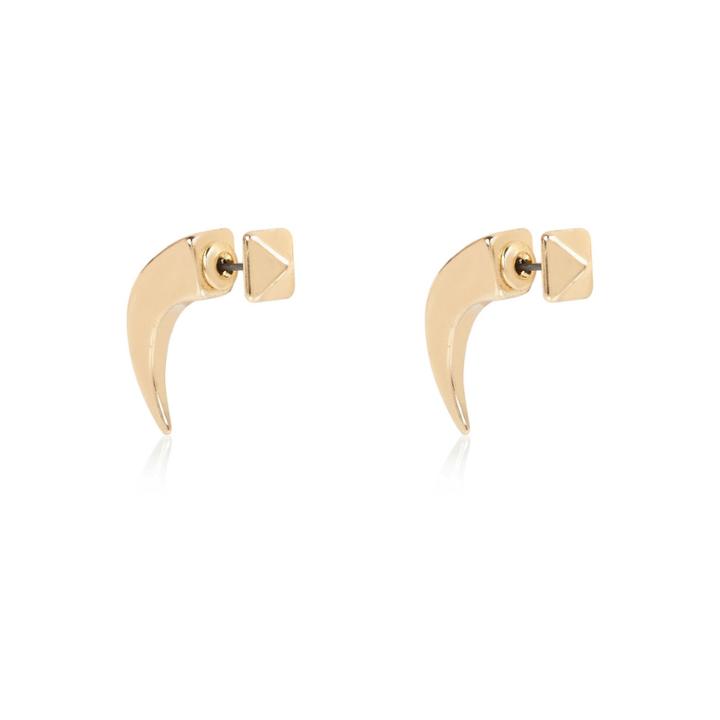 River Island Womens Gold Tone Spike Front And Back Earrings