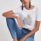 River Island Womens White 'venice' Print Fitted T-shirt