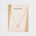 River Island Womens Gold Plated 'c' Initial Necklace