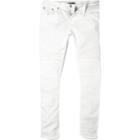 River Island Menswhite Sid Skinny Stretch Biker Jeans