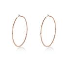 River Island Womens Rose Gold Tone Flat Hoop Earrings