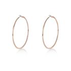 River Island Womens Rose Gold Tone Flat Hoop Earrings