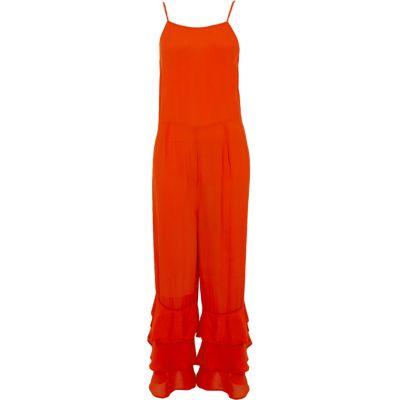 River Island Womens Tiered Frill Cami Jumpsuit