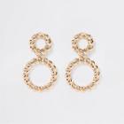 River Island Womens Gold Color Twisted Ring Drop Earrings