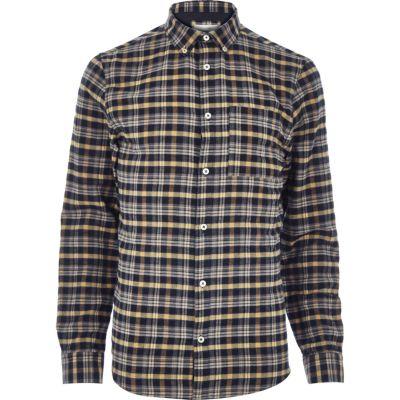 River Island Mens Yellow Check Flannel Shirt
