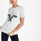 River Island Womens Glitter Print Bow T-shirt