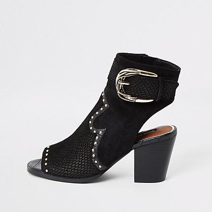 River Island Womens Western Studded Open Toe Shoe Boot