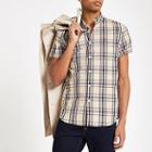 River Island Mens Check Wasp Embroidered Slim Fit Shirt