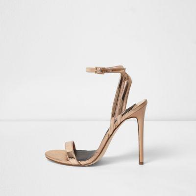 River Island Womens Gold Metallic Barely There Sandals