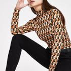 River Island Womens Geo Print Roll Neck Top