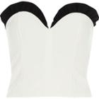 River Island Womens White Contrast Frill Bandeau Top