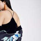River Island Womens Velvet Cow Neck Cami Top
