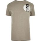 River Island Menslight Circle Slogan Print T-shirt