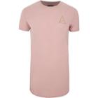 River Island Mens Gold Equation Longline T-shirt