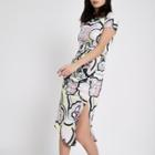 River Island Womens Stripe One Shoulder Midi Dress
