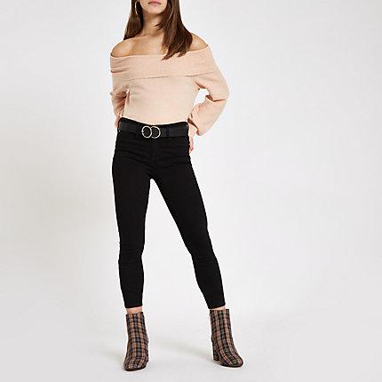 River Island Womens Petite Knit Bardot Sweater
