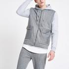 River Island Mens Pinstripe Slim Fit Zip Gilet