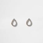 River Island Womens Silver Tone Teardrop Stud Earrings