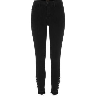 River Island Womens Eyelet Released Hem Molly Jeggings
