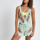 River Island Womens Embellished Beach Playsuit