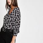 River Island Womens Giraffe Print Long Sleeve Blouse