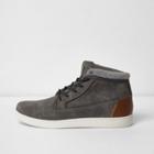 River Island Mens Faux Suede Hi Top Sneakers