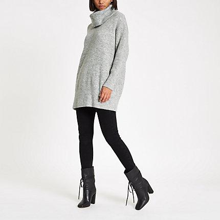 River Island Womens Knit Roll Neck Sweater Dress