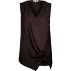 River Island Womens Knot Front Sleeveless Blouse