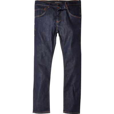 River Island Mens Dark Wash Tapered Skinny Jeans