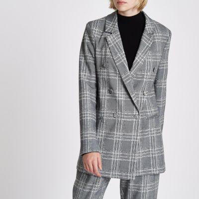 River Island Womens Check Double Breasted Style Blazer